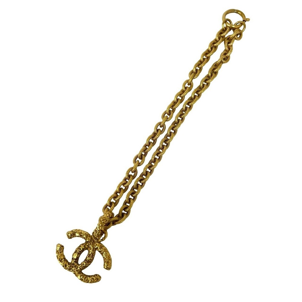 CHANEL Vintage Gold Logo Necklace